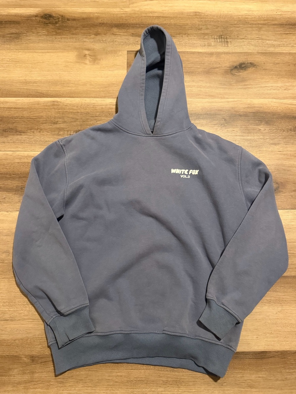 White Fox Vol 3 Blue Hoodie Small Medium Puff Print Pullover Sweatshirt